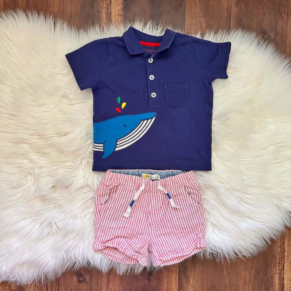 Baby Boden Short Sleeve Set Size 9-12 Months